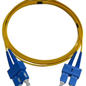 Patchcord monomodo SC/UPC a SC/UPC de 2 metros, alta precisión y baja pérdida.