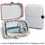 Caja de distribución de fibra óptica FTTH de 24 fibras con pigtails y adaptadores incluidos