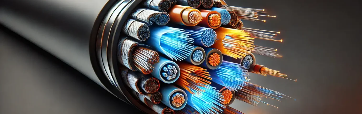 Cables de fibra óptica en Colombia de varios hilos con buffer tubes, ideales para redes de telecomunicaciones y conexiones de alta velocidad. Diseño eficiente para transmisión de datos en Bogotá y todo el país